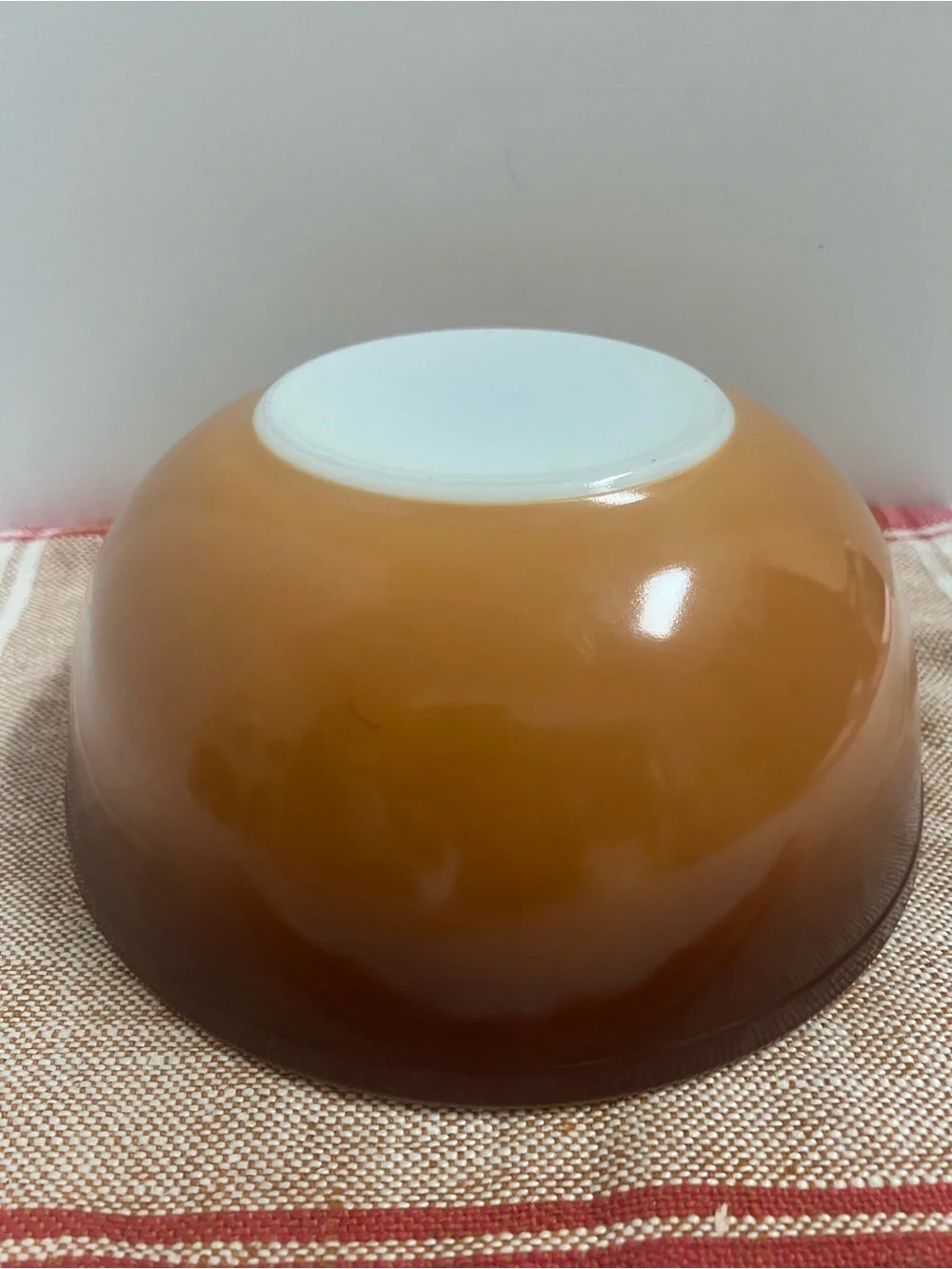 Pyrex Old Orchard Brown Ombre Mixing Bowl 404 Large Nesting 4 Quart Vintage